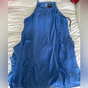 Vince Camuto Blue Ruffle Dress